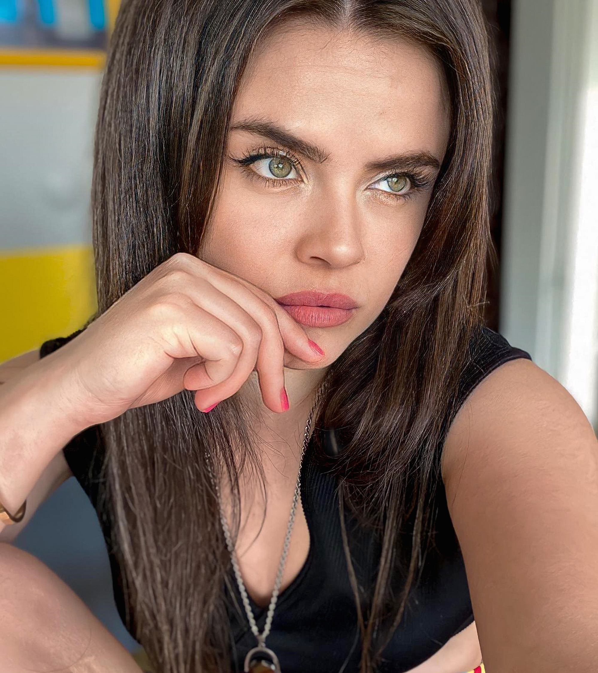 Actress Sevil Akdag poses in undated photo. She allegedly stabbed her friend in Istanbul, Turkey. Note: Private photo taken from social media. Sevil Akdag
