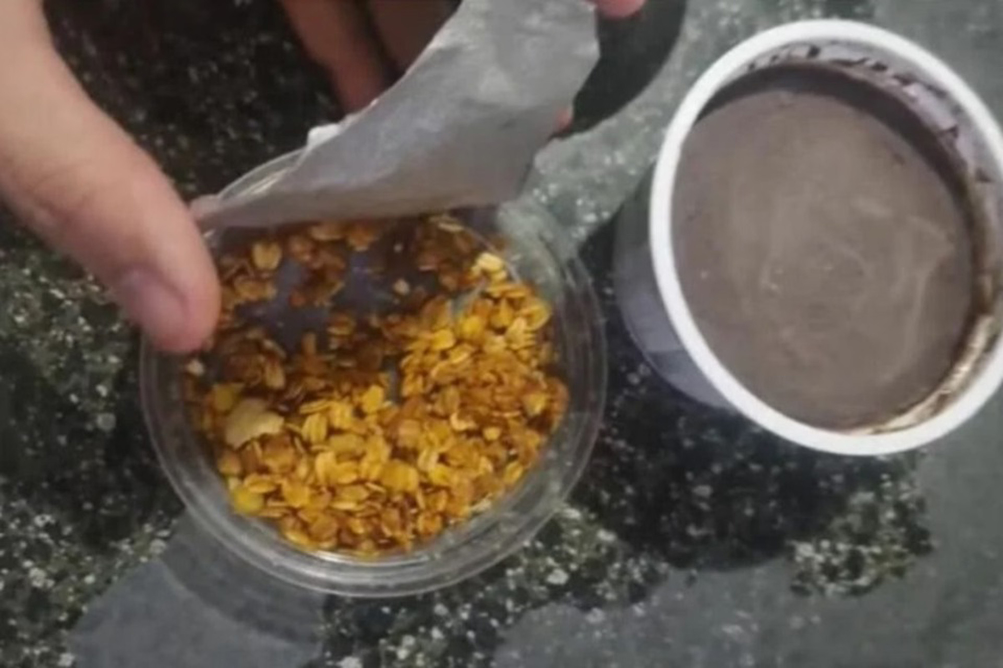 Picture shows acai and granola, undated. Geisa de Cassia and her cousin's daughter Yohana Maite Filgueira Costa, eight months old, became ill after eating acai and granola that Geisa received as a gift in Natal, Brazil. Note: Private photo taken from local media. acai and granola