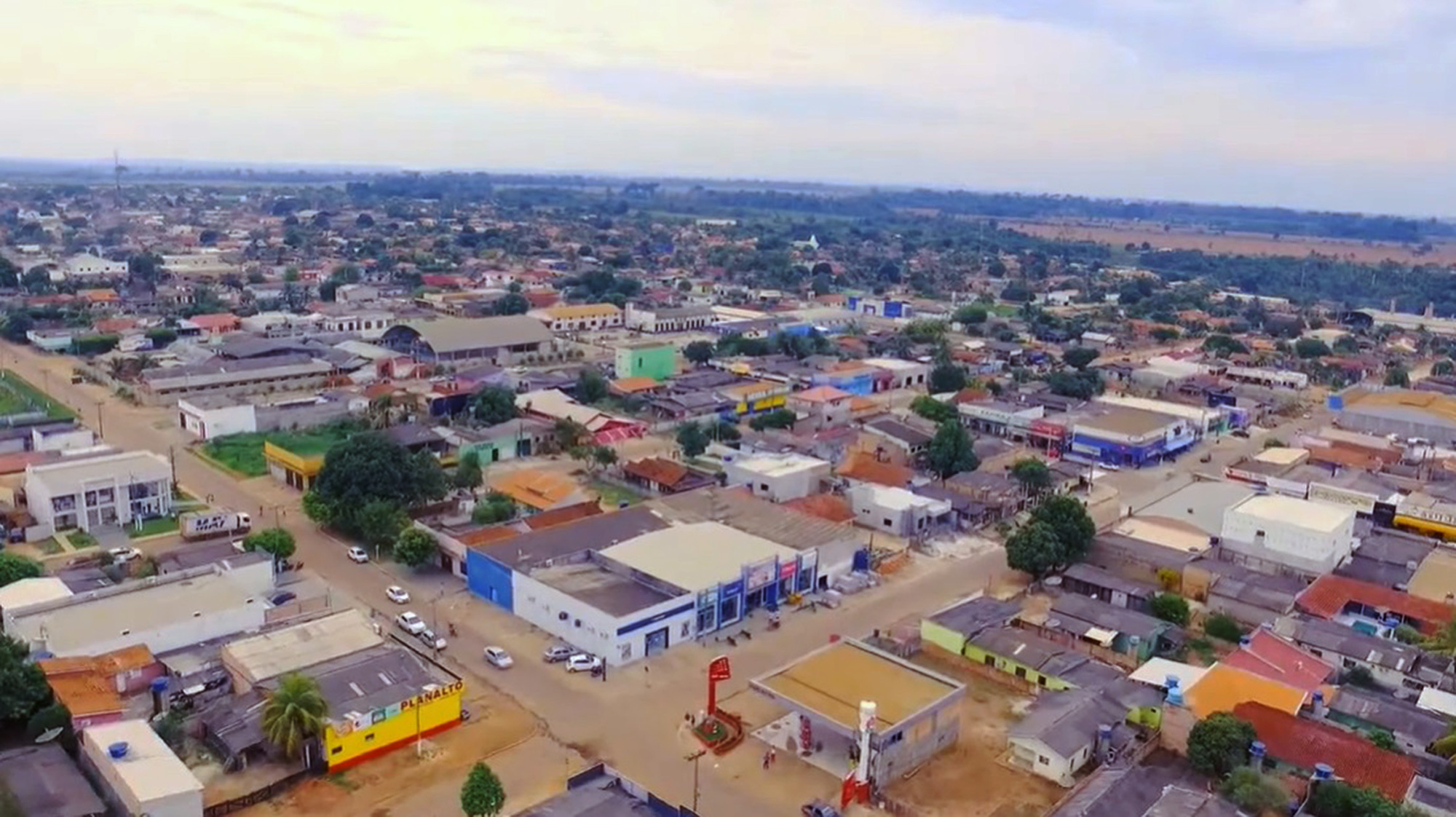 Picture shows the municipality of Sao Miguel do Guapore, RO, Brazil. Note: Image is a screenshot from video. municipality of Sao Miguel do Guapore