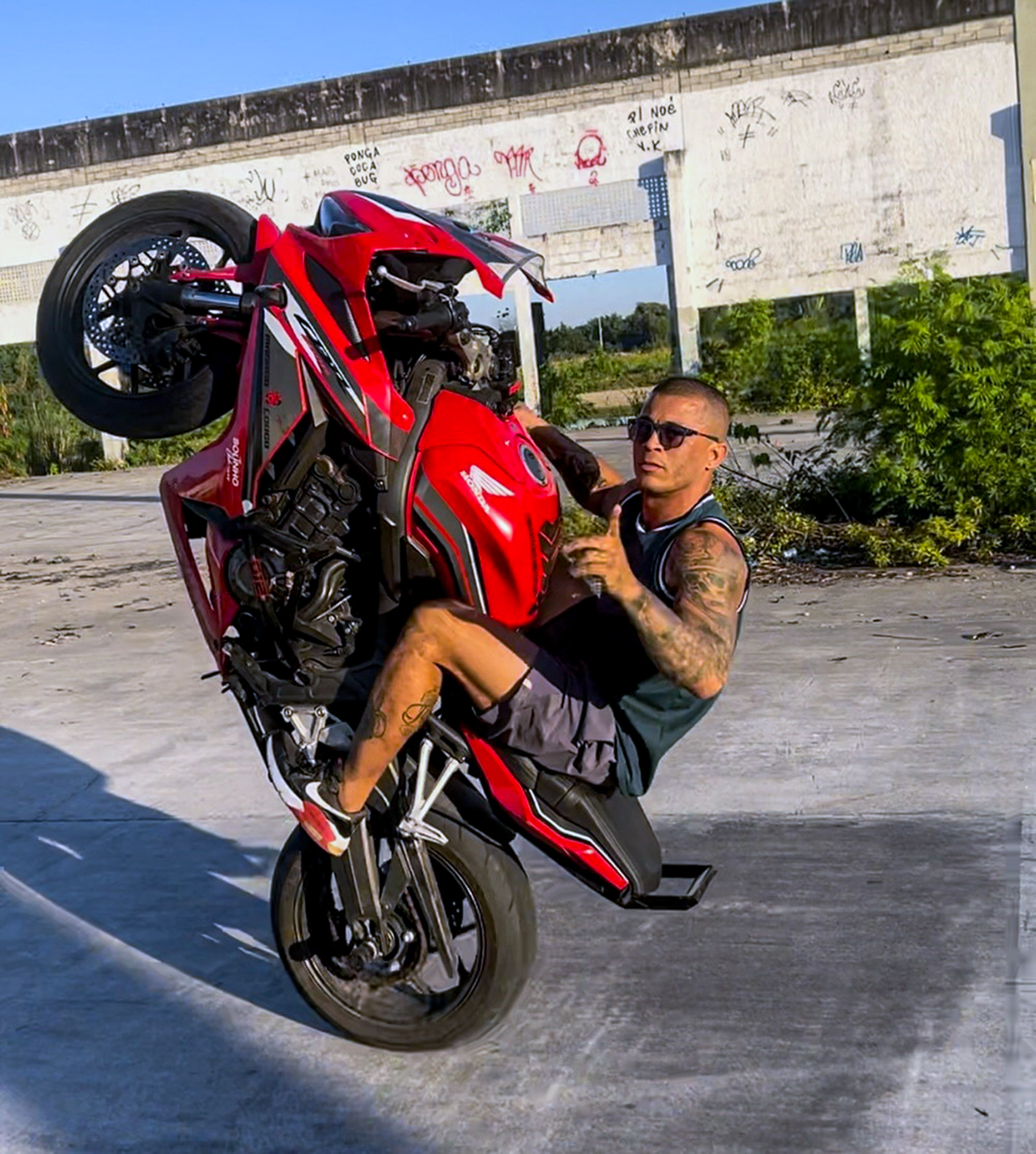 Thiago Brito Gomes, 38, known as 'Macaco Louco' poses in undated photo. He was arrested in Rio, Brazil. Note: Private photo taken from social media. Thiago Brito Gomes