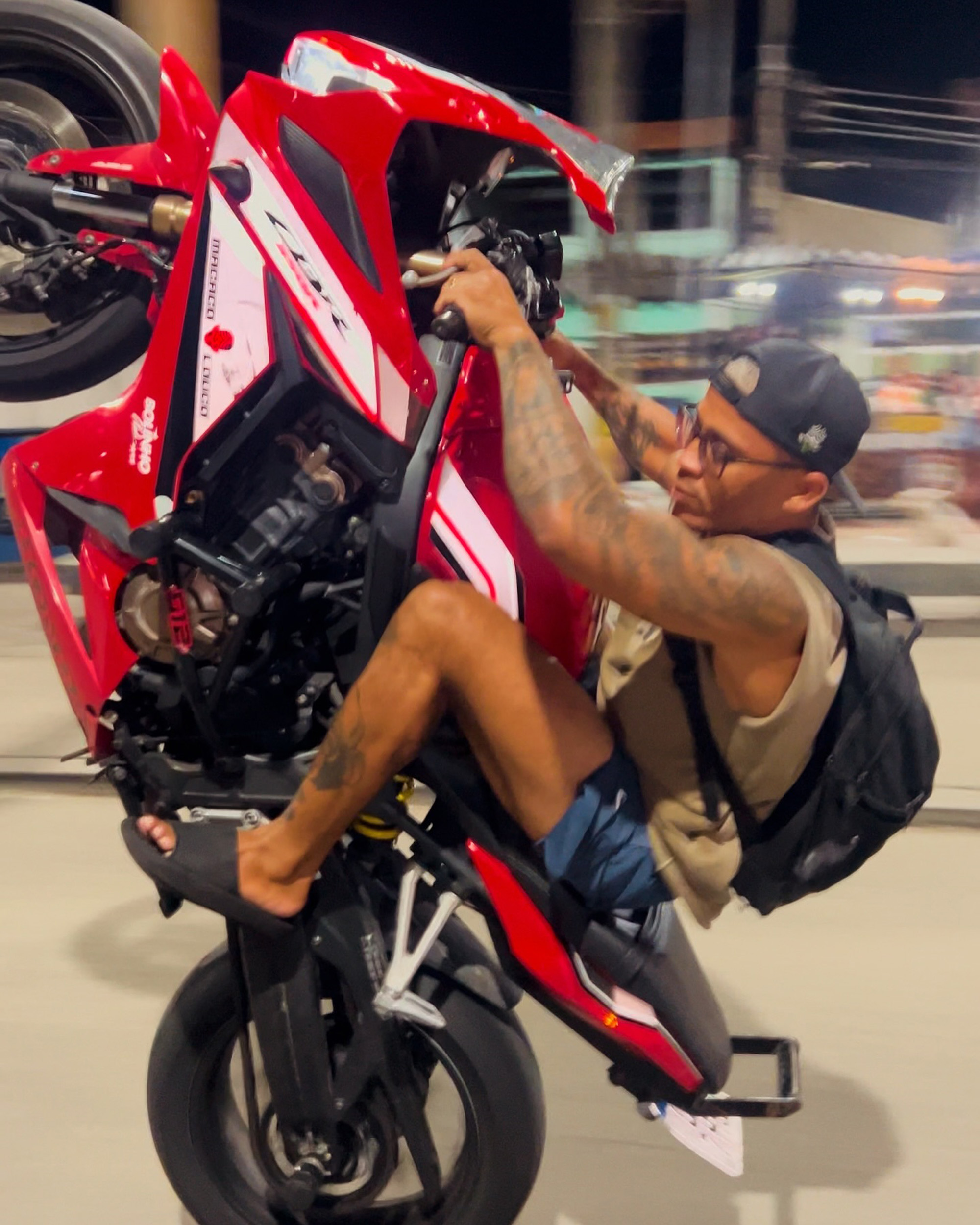 Thiago Brito Gomes, 38, known as 'Macaco Louco' poses in undated photo. He was arrested in Rio, Brazil. Note: Private photo taken from social media. Thiago Brito Gomes