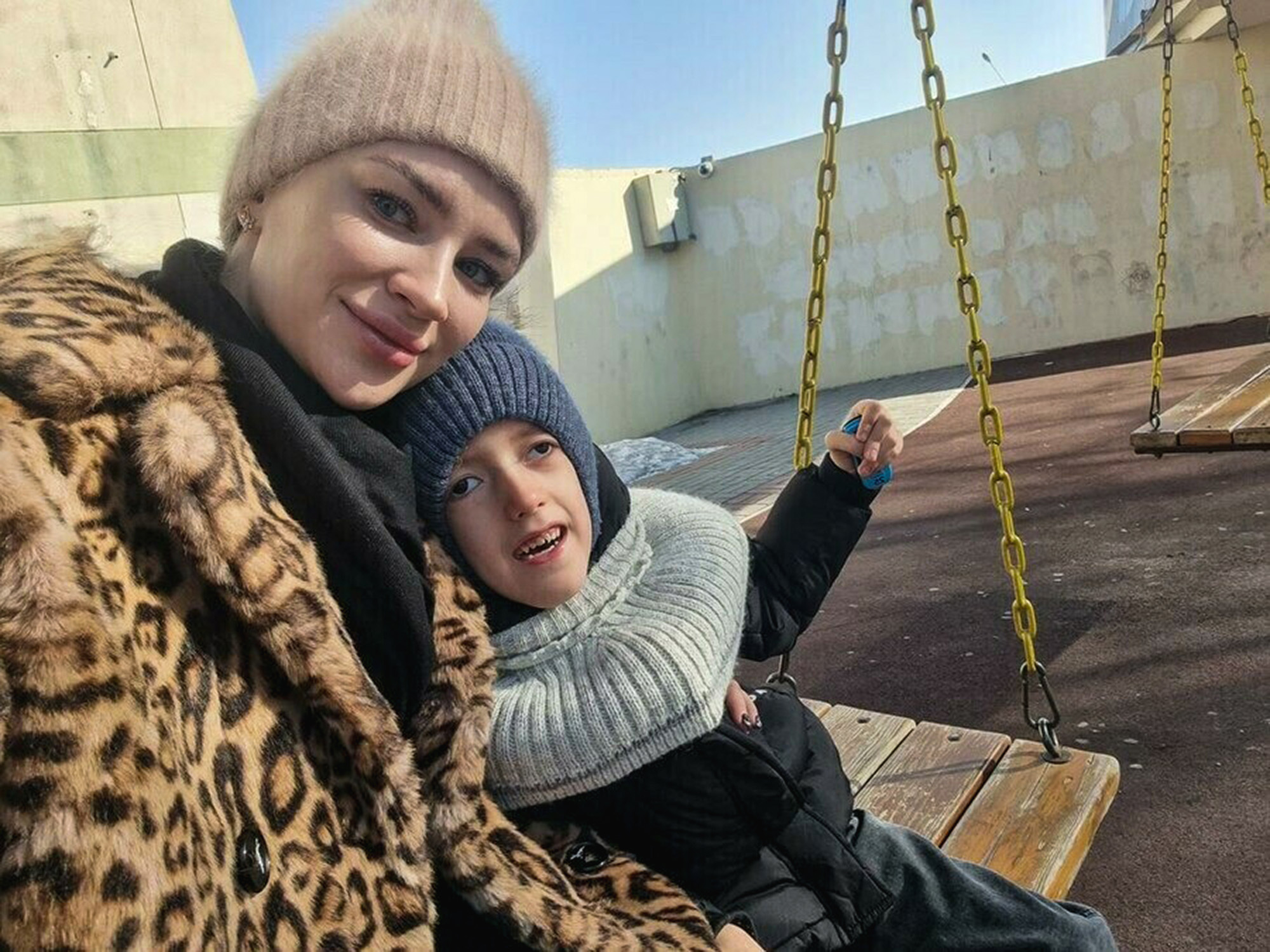 Picture shows Sasha Dzhanelidze with his mother Karolina, undated. He died in the Amur Regional Children's Hospital, Russia, in May 2023. Note: Private photo taken from local media. Sasha Dzhanelidze with his mother Karolina