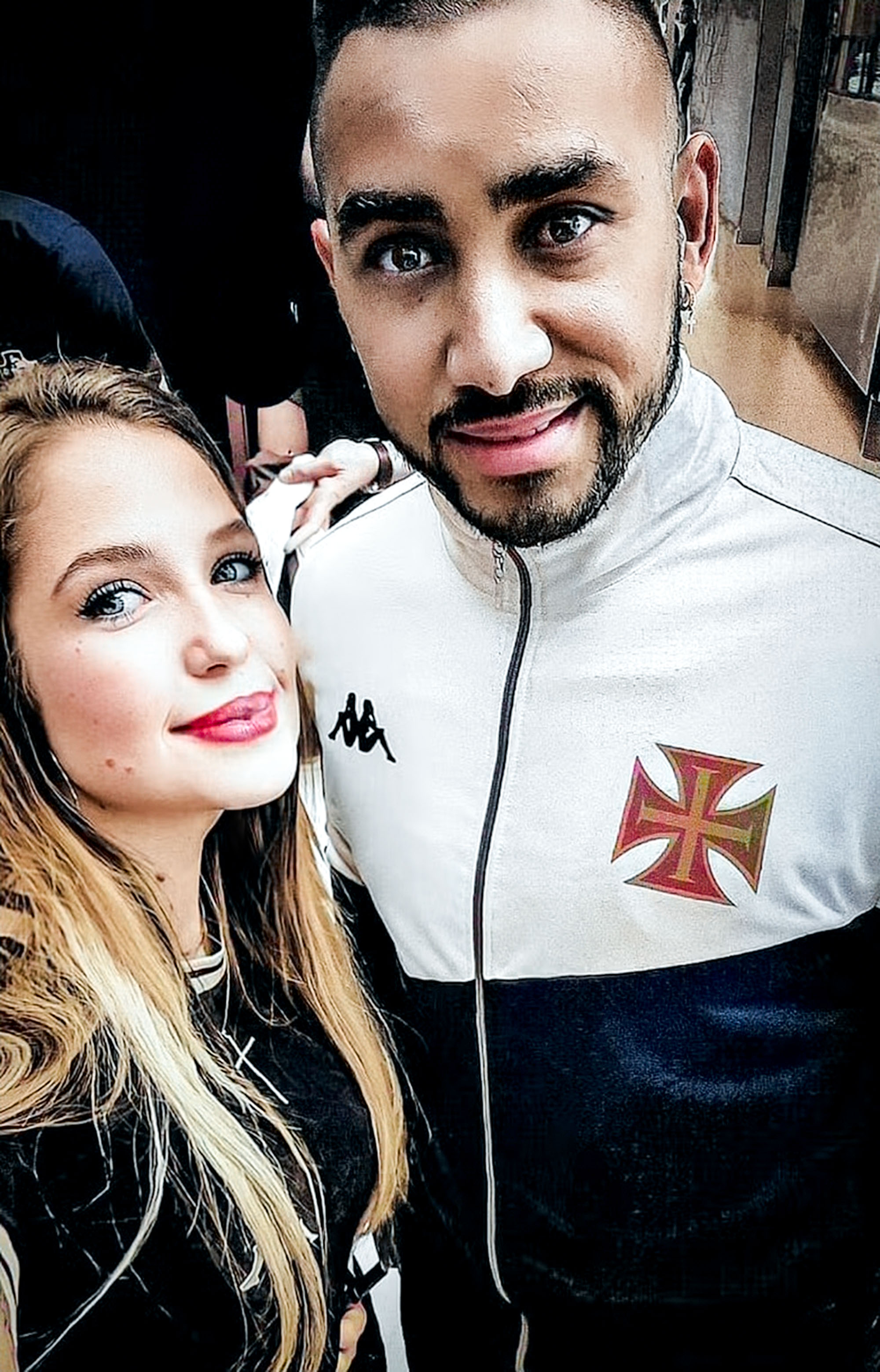 Picture shows Larissa and Payet, undated. She reported violence from Dimitri Payet. Note: Private photo taken from local media. Larissa and Payet