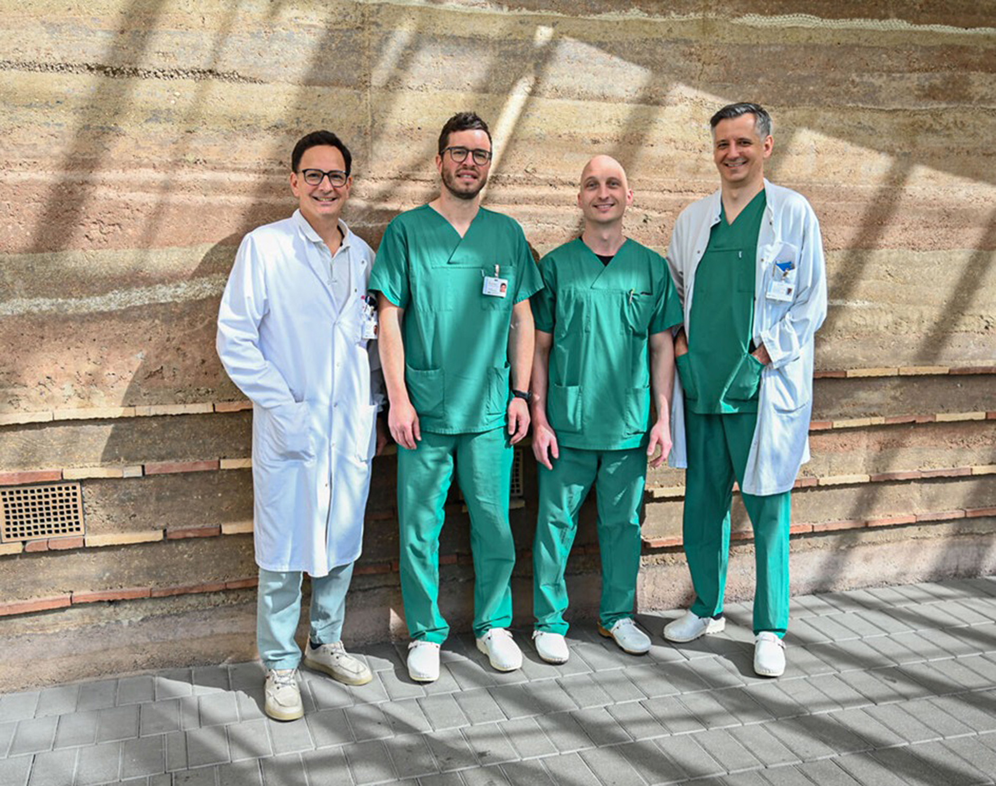 Picture shows from left: Prim. Priv.-Doz. Dr. Rene El Attal (Orthopedics and Trauma Surgery, LKH Feldkirch & Bludenz) OA Dr. Werner Ploner (Orthopedics and Trauma Surgery) OA Dr. Christian Knecht (Plastic, Reconstructive and Aesthetic Surgery) Prim. Priv.-Doz. Dr. Gabriel Djedovic, MBA (Plastic, Reconstructive and Aesthetic Surgery, LKH Feldkirch), undated. A toe has became a thumb at the Feldkirch Specialist Hospital in Austria. Note: Hospital photo. Prim. Priv.-Doz. Dr. Rene El Attal (Orthopedics and Trauma Surgery, LKH Feldkirch & Bludenz) OA Dr. Werner Ploner (Orthopedics and Trauma Surgery) OA Dr. Christian Knecht (Plastic, Reconstructive and Aesthetic Surgery) Prim. Priv.-Doz. Dr. Gabriel Djedovic, MBA (Plastic, Reconstructive and Aesthetic Surgery, LKH Feldkirch)