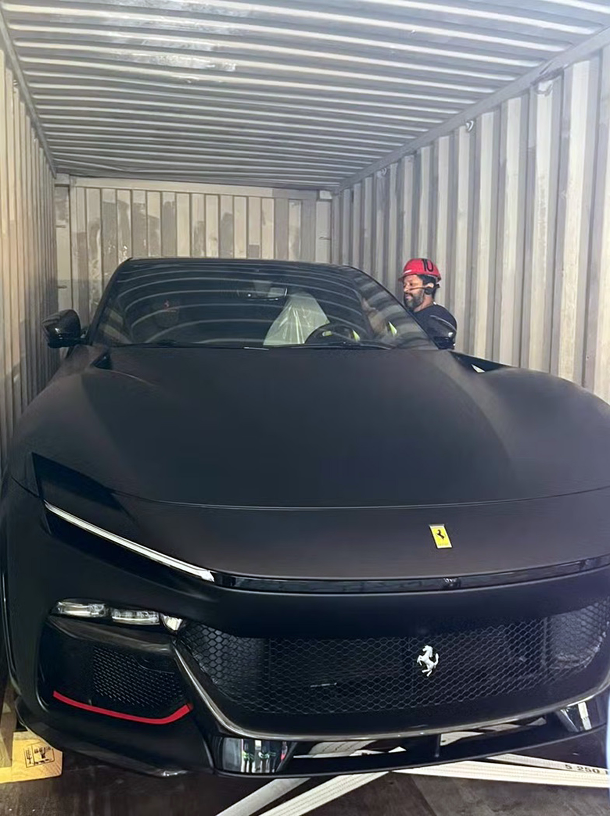 Picture shows Ferrari Purosangue the new car of Neymar, undated. Neymar has a number of luxury sports cars. Note: Private photo taken from local media. Picture shows Ferrari Purosangue the new car of Neymar