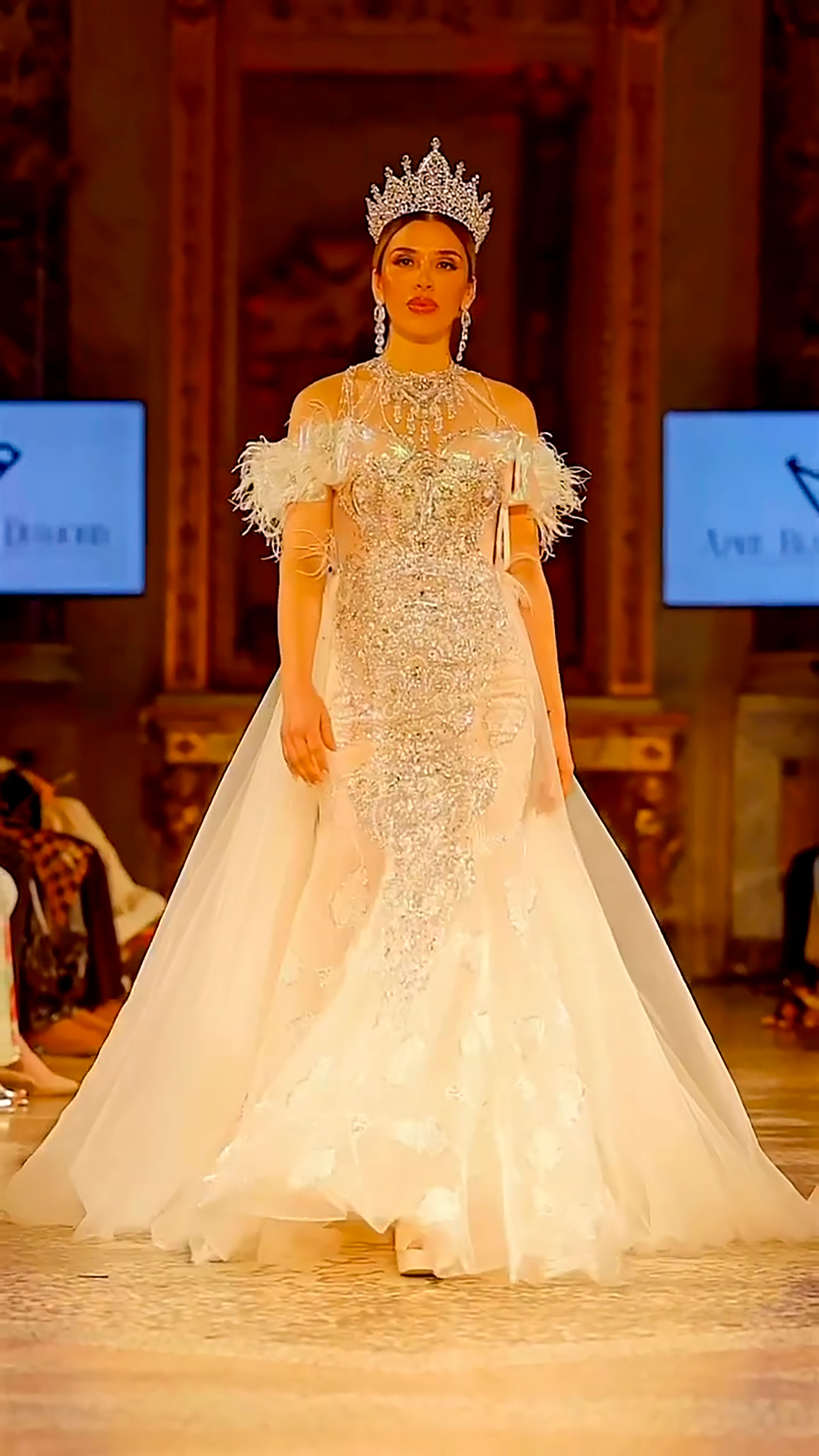 Video shows Emma Coronel at Milan Fashion Week 2024, undated. The show took place at the Palazzo Serbelloni.Note: Photo is a screenshot from a video. Emma Coronel