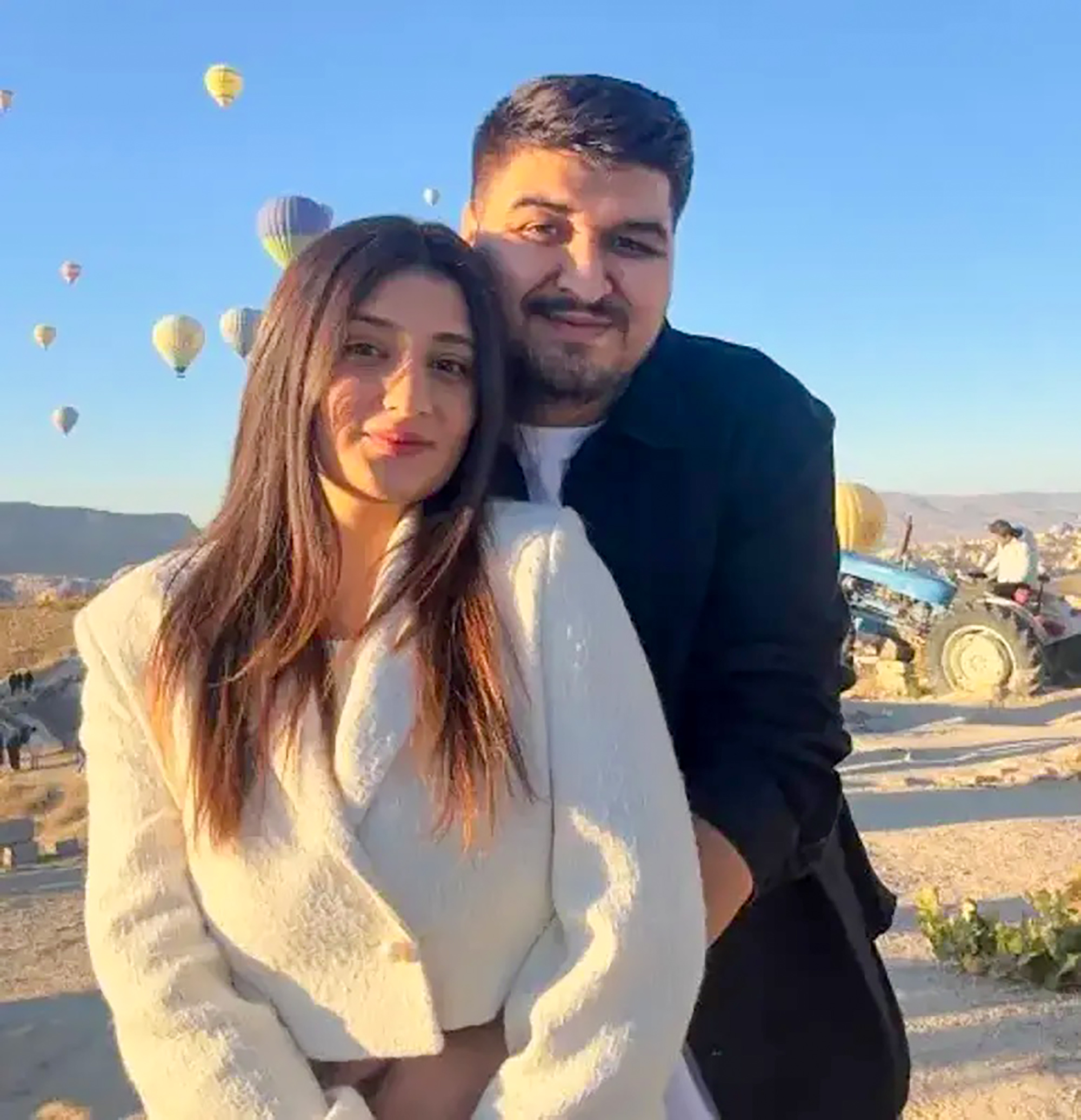 Picture shows Halit Can Sakman, 26, with Sevcan Demir Sakman, 26, undated. He killed her with cleaver in Antalya, Turkey. Note: Private photo taken from local media. Halit Can Sakman, 26, with Sevcan Demir Sakman, 26