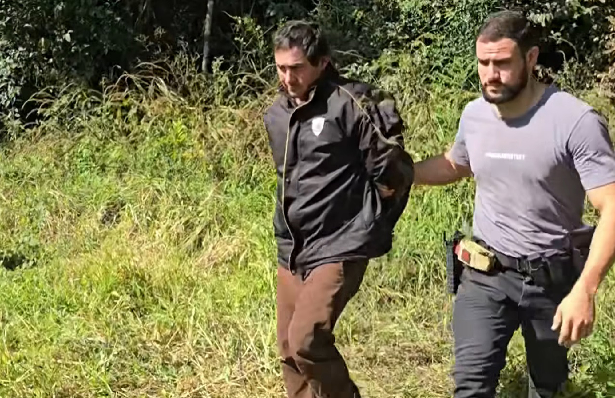 Picture shows Valmir Rodrigo Pegoraro during his arrest, undated. He killed his little daughter Hosana Esmeralda Silva Pegoraro, in Abelardo Luz, Brazil, on May 25, 2025. Note: Image is a screenshot from video. Valmir Rodrigo Pegoraro