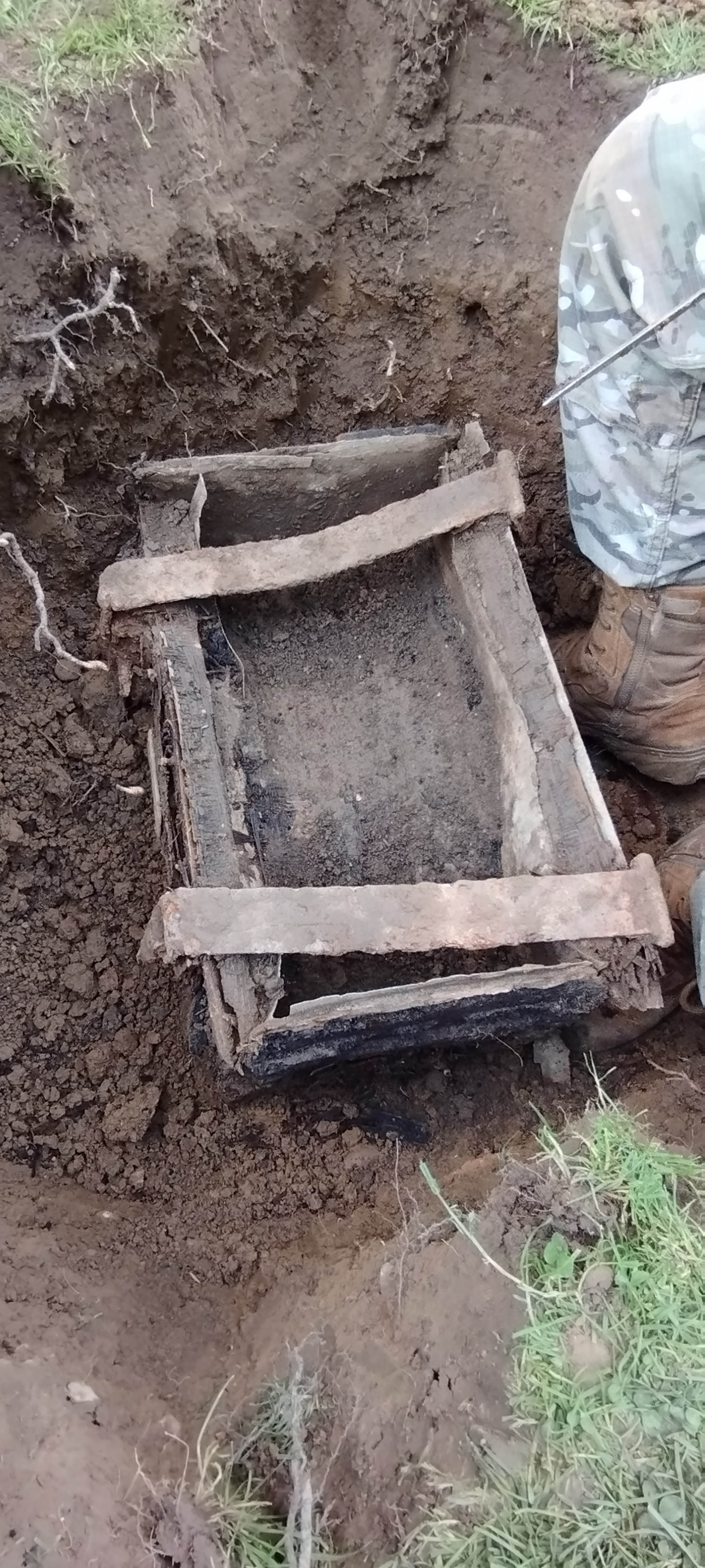 Picture shows the chest unearthed at Salaberg Castle. Note: Licensed photo. the chest