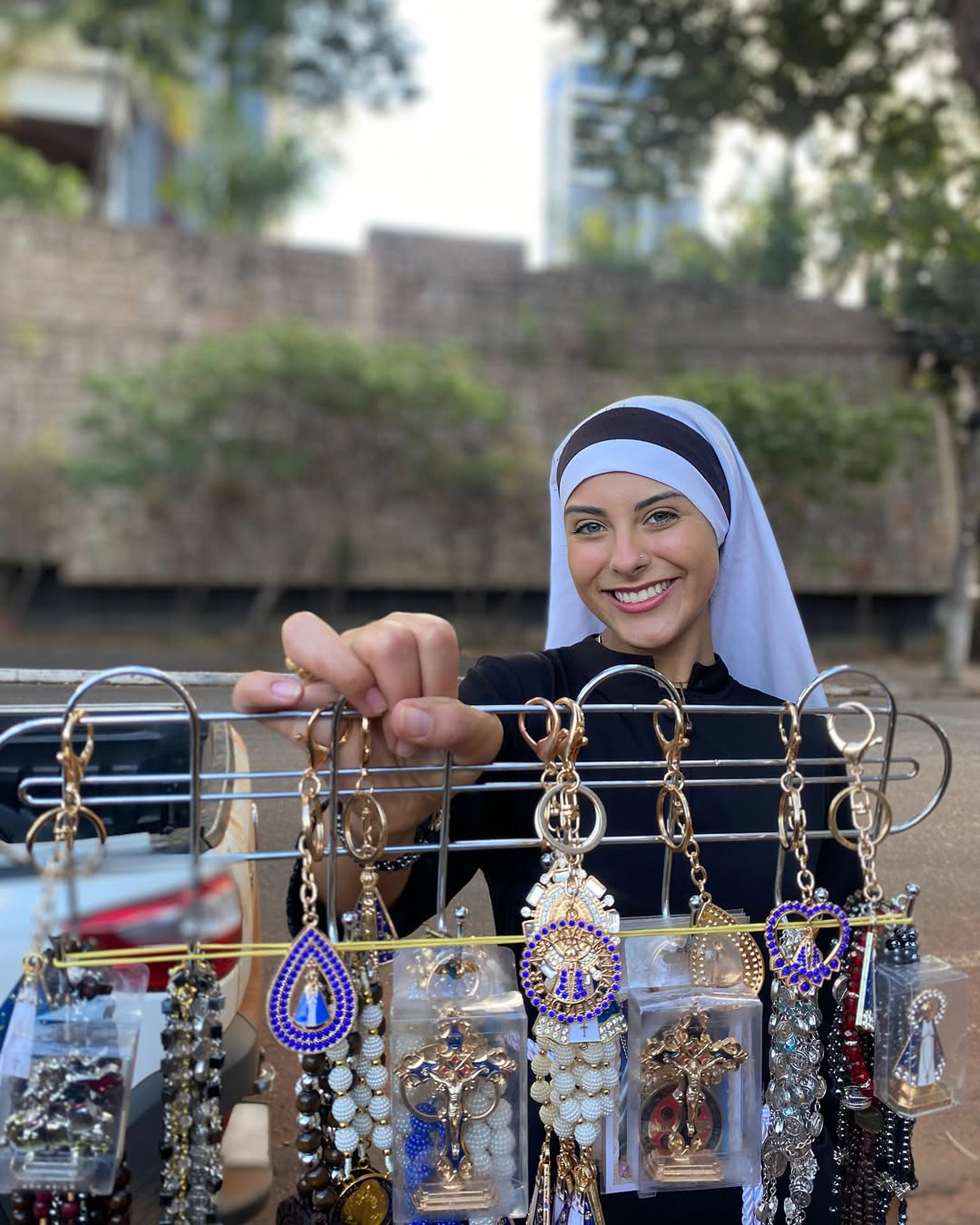 Nun Kamila Cardoso, 21, poses in undated photo. She was once a model and a beauty queen and went viral for her beauty while selling rosaries in Goiania, Brazil. Note: Private photo. Kamila Cardoso