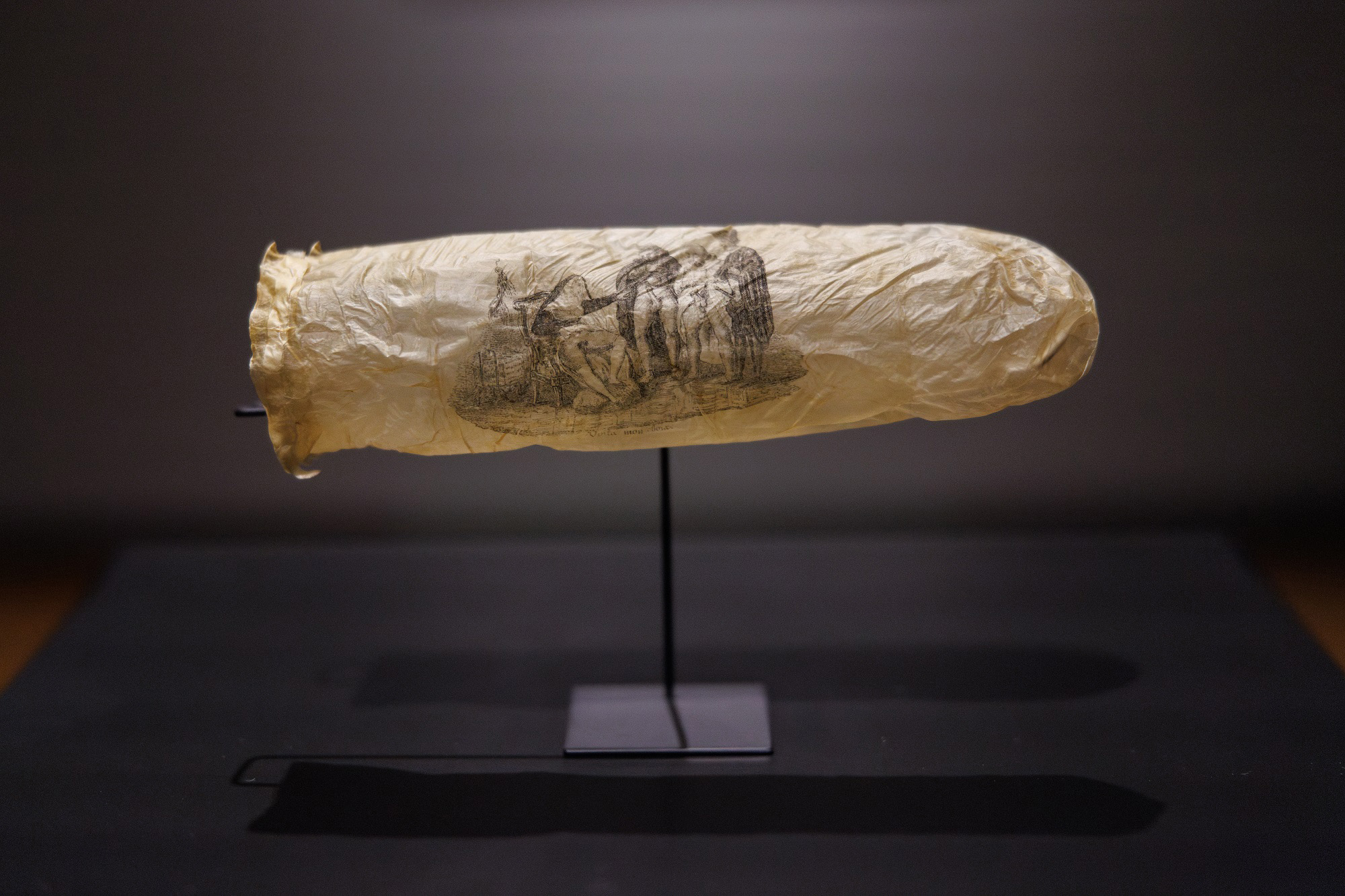 Condom with print