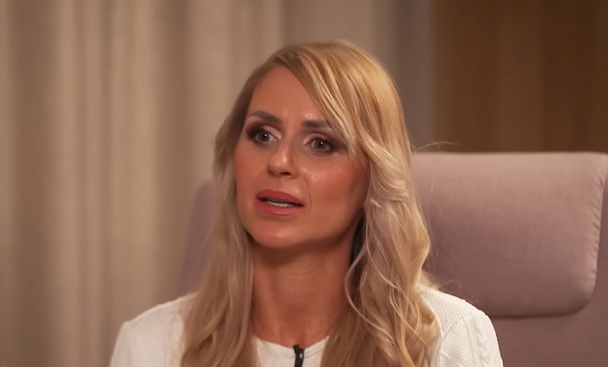 Kathi Steininger speaks in undated footage. She made serious allegations against the US rapper P. Diddy. Note: Image is a screenshot from local media video. Kathi Steininger