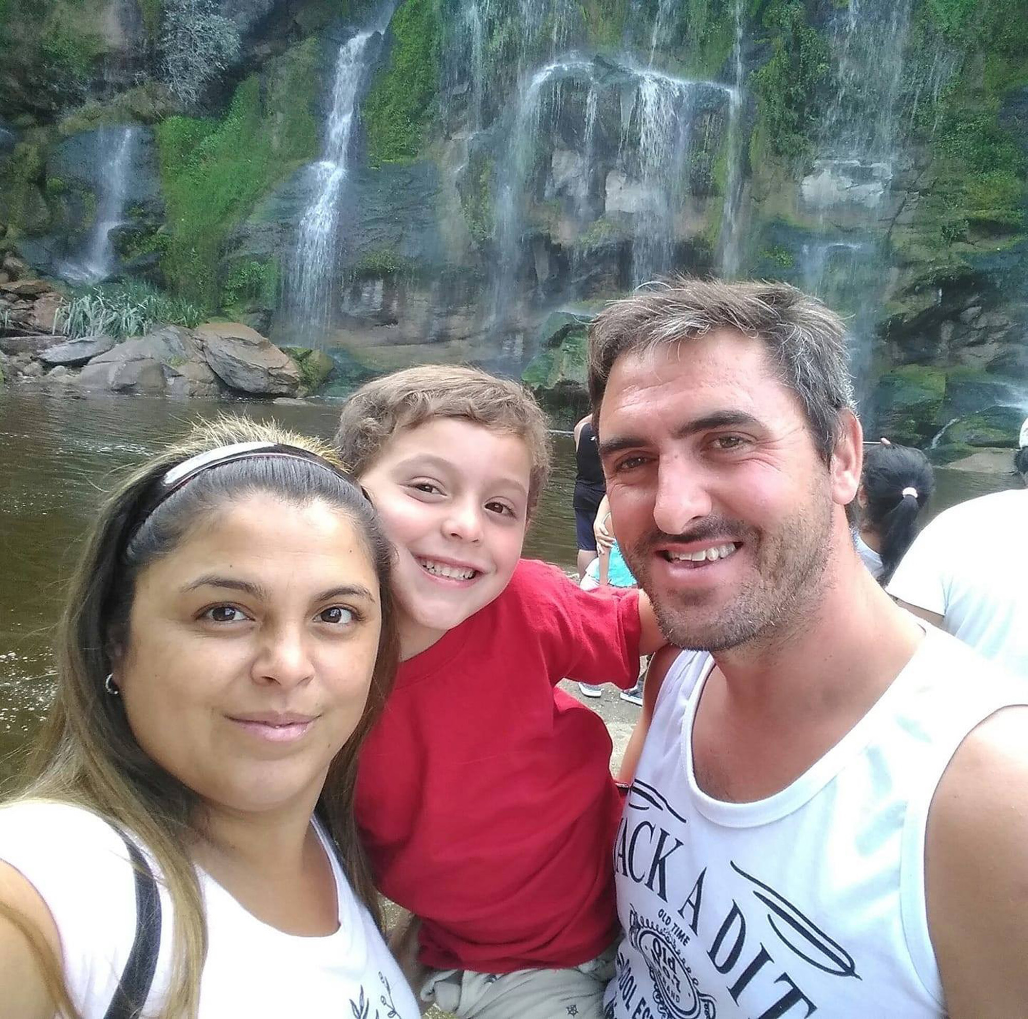 Picture shows Rocío Villarreal y Fernando Dellarciprete with son, undated. He stabbed her to death, killed their children and committed suicide in Tres Arroyos, Argentina. Note: Private photo taken from social media. Rocío Villarreal y Fernando Dellarciprete with son