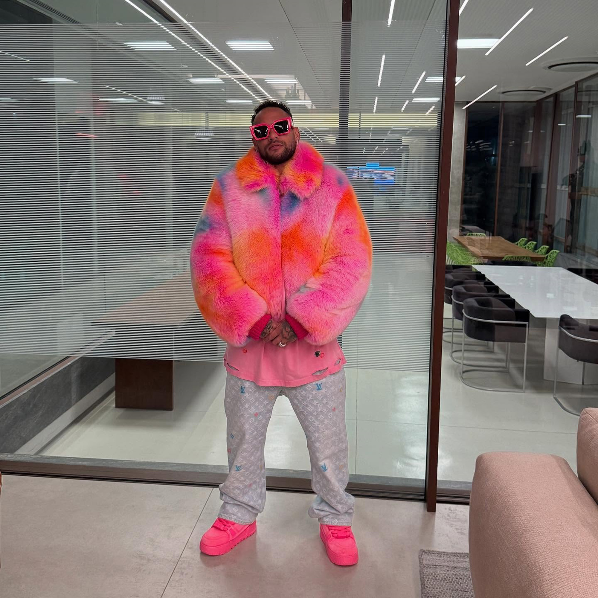 Neymar poses in undated photo. He became a topic on social media because of his choice of clothes. Note: Private photo taken from social media. Neymar