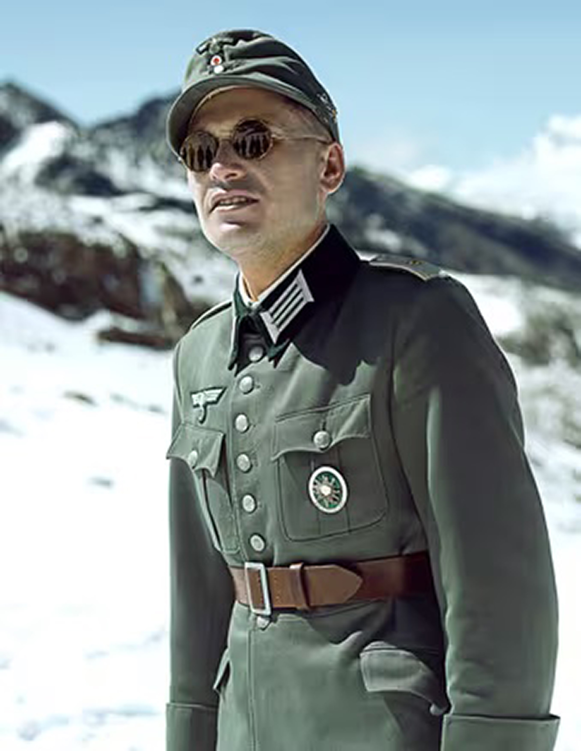 Picture shows one of the participants on the project website wearing a replica uniform, undated. A group of 25 men in Wehrmacht uniforms were stopped by the Bernese cantonal police after crossing the Wildhorn massif. Note: Private photo. Picture shows one of the participants on the project website wearing a replica uniform