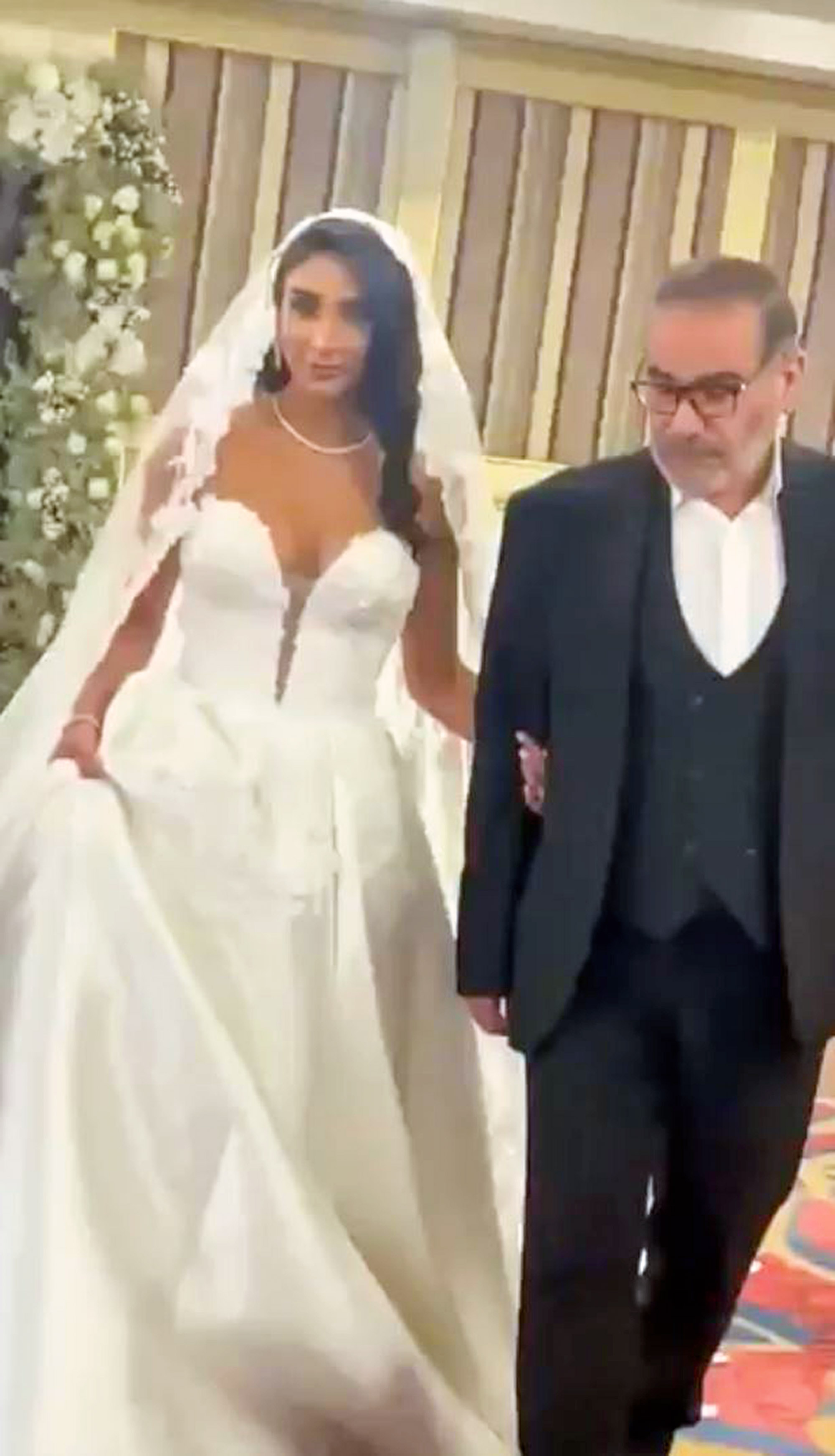 Video appears to show Iran's top politician Ali Shamkhani, 70, with daughter Setayesh at the wedding celebration in Tehran hotel, Iran in May, 2024. Note: Photo is a screenshot from a video Video appears to show Iran's top politician Ali Shamkhani, 70, with daughter Setayesh