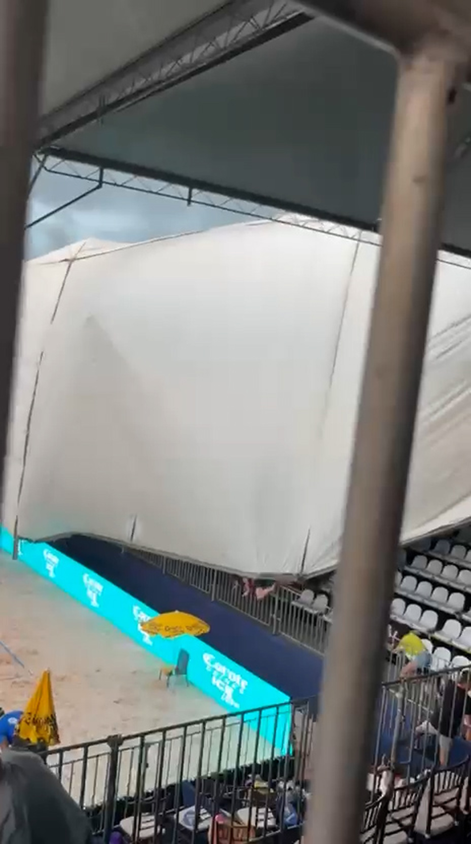Video shows the collapse of the structure in Ribeirao Preto, Brazil, on Oct.18,2025. Several people were injured. Note: Photo is a screenshot from a video. Video shows the collapse of the structure in Ribeirao Preto