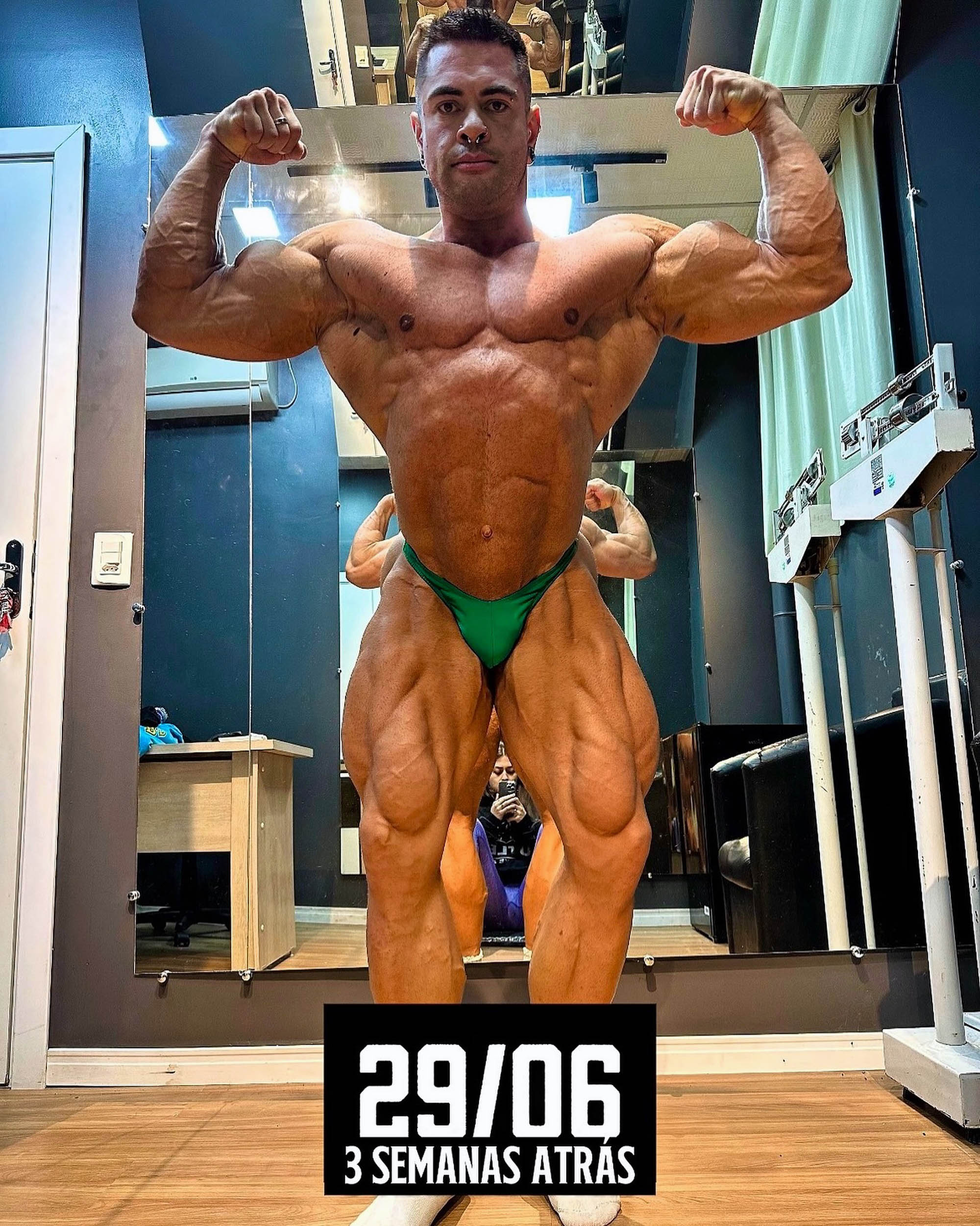 Multi-champion bodybuilder Kadu Santos, 31, poses in undated photo. He died in Rio Grande do Sul, Brazil. Note: Private photo taken from social media. Multi-champion bodybuilder Kadu Santos