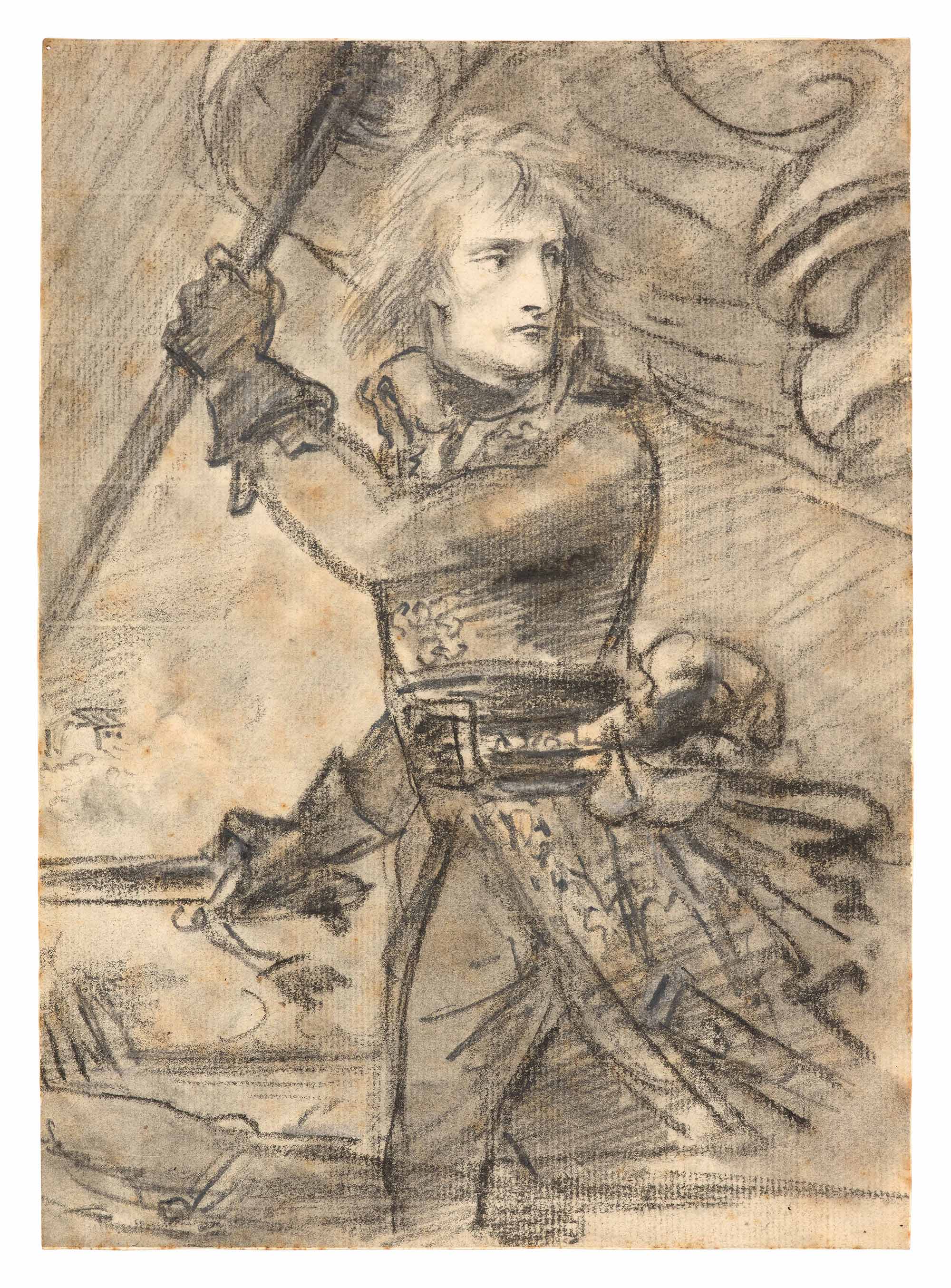 'General Bonaparte at the Bridge of Arcole' by Antoine-Jean Gros. The drawing is set go on auction on 25 March 2026. Note: Licensed photo. 'General Bonaparte at the Bridge of Arcole' by Antoine-Jean Gros.