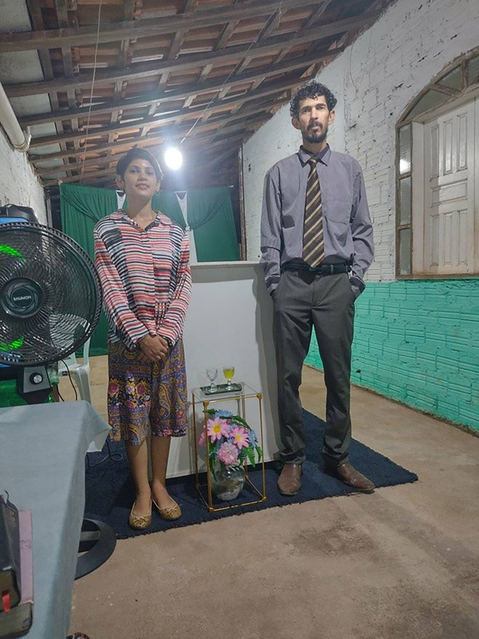 Marta Isabelle dos Santos Silva poses with her father