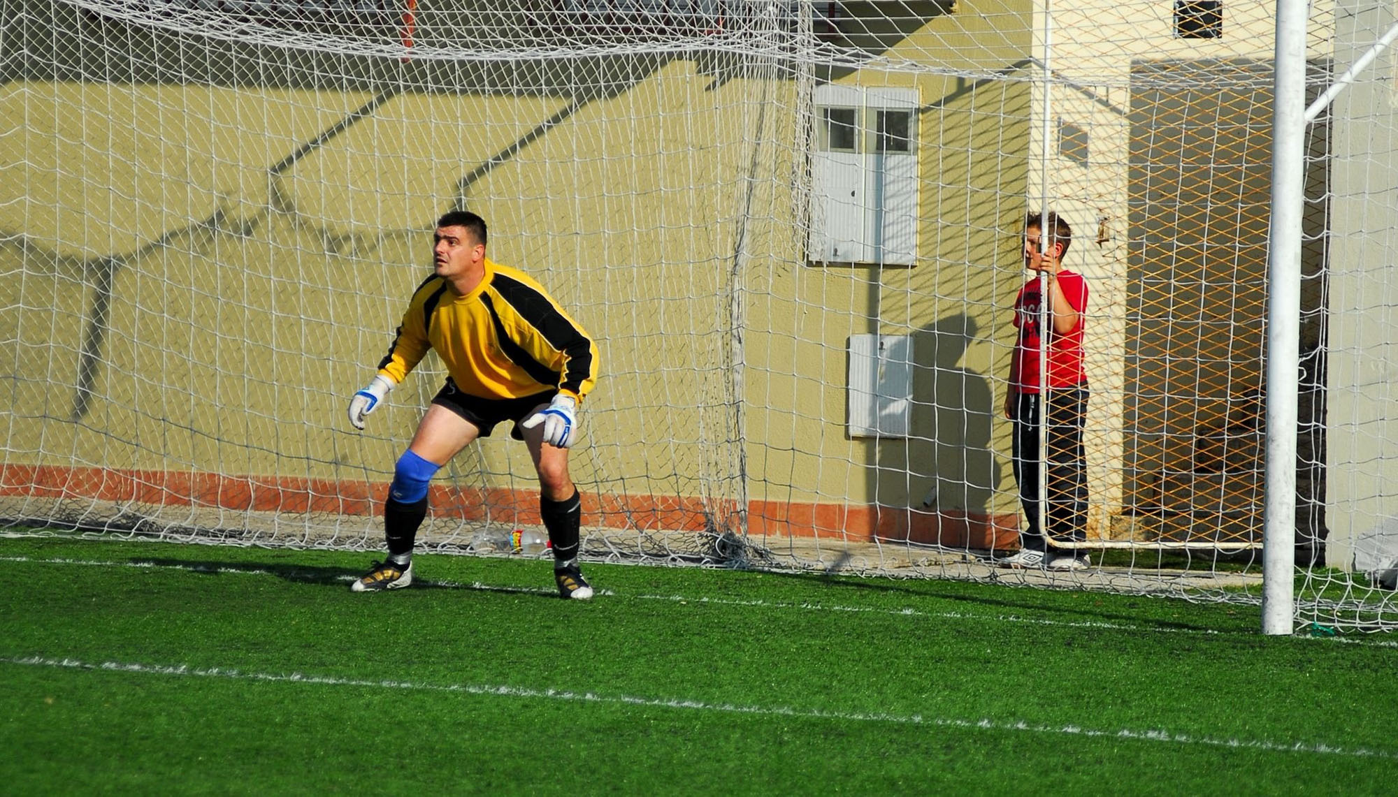 Picture shows Sucuraj mayor Ivan Slavic as a goalkeeper