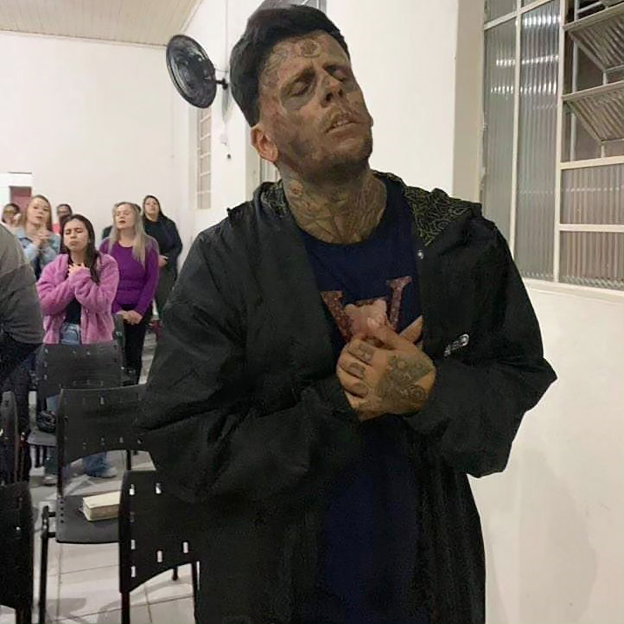 Picture shows Leandro de Souza, undated. He decided to remove his tattoos after becoming an evangelical 1747164964294-ap5wa54a.jpg
