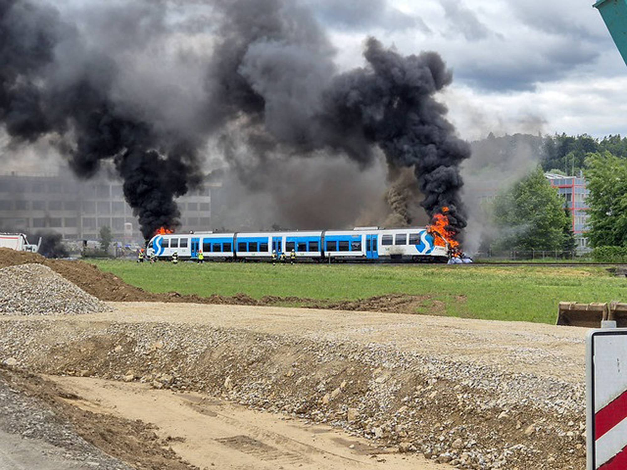 Picture shows the scene of the accident where truck collided with train in St. Ruprecht an der Raab, Austria, May 26, 2025. Note: Permission obtained for photo from BFV Weiz. (BFV Weiz/Newsflash/NX) 1748546159917-0gmv7k8n.jpg