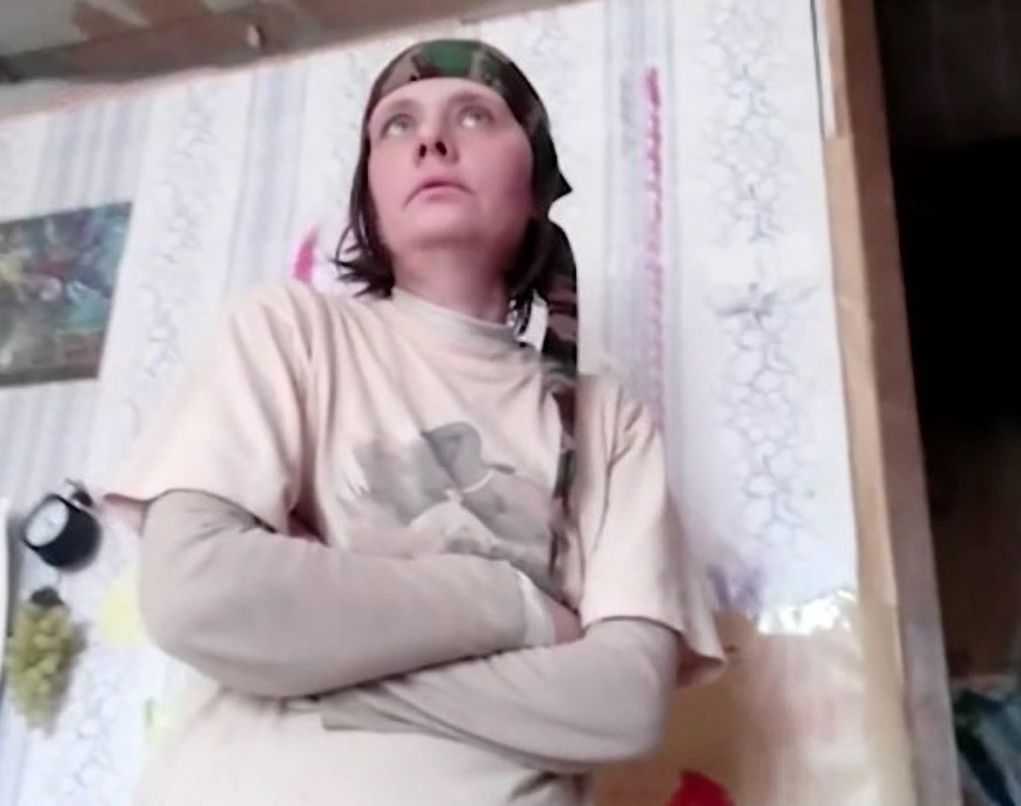 Picture shows Theodora Shchelushkina in her dirty apartment in Moscow, Russia, undated. Her emaciated son, 7, was found here and hospitalized. Note: Picture is a screenshot of video. (Newsflash) 1748549858776-thfyswjs.jpg