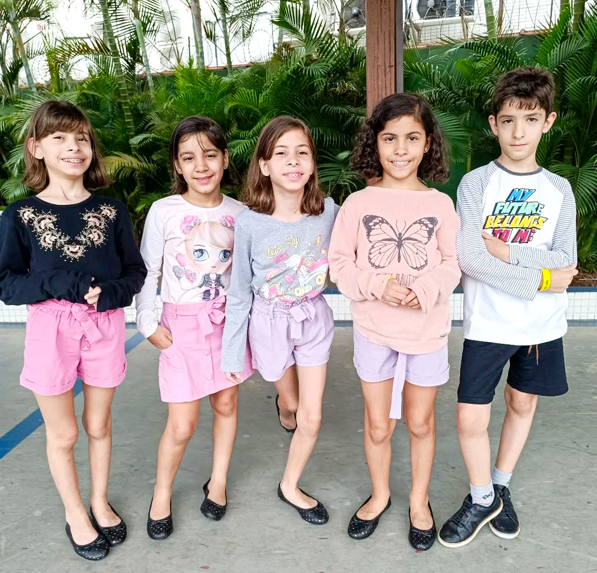 Picture shows the quintuplets, undated. Quintuplets from Santos, Brazil, turned 10. Picture shows the quintuplets, undated.