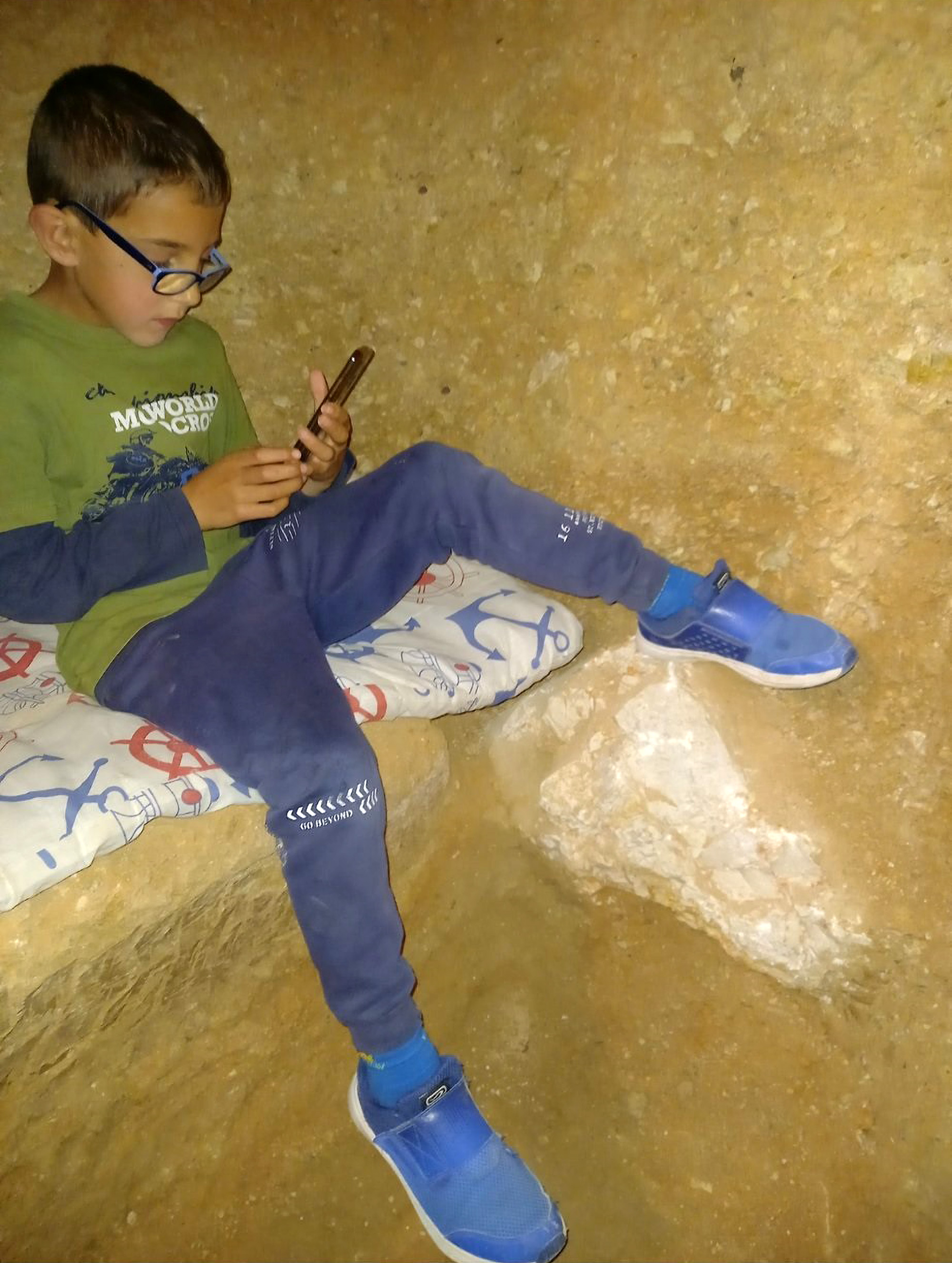 When Andres Canto was angry with his parents in 2015, the then 14-year-old began to dig a hole near his family home, today it is expanded into a cave that is a liveable space, it has three rooms, lighting, heating and Wi-Fi, in Alicante, Spain. Andres Canto